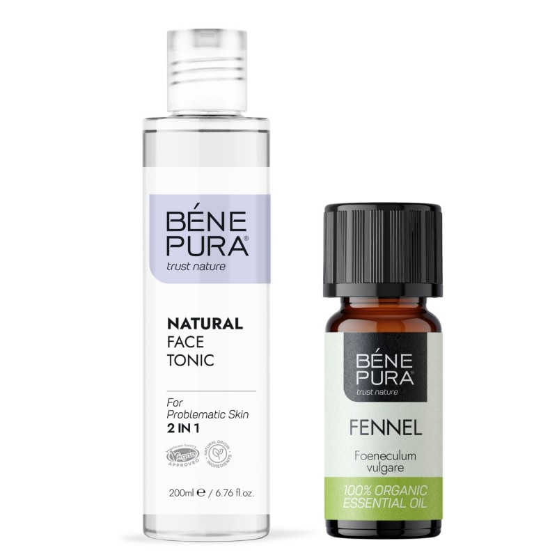 Tônico Facial para pele problemática e Bio Funcho Óleo essencial - GMC