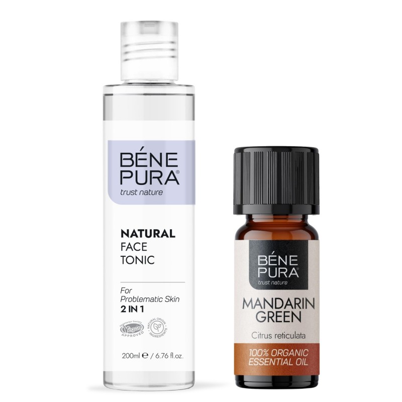 Tônico Facial para pele problemática e Bio Mandarina Óleo essencial - GMC