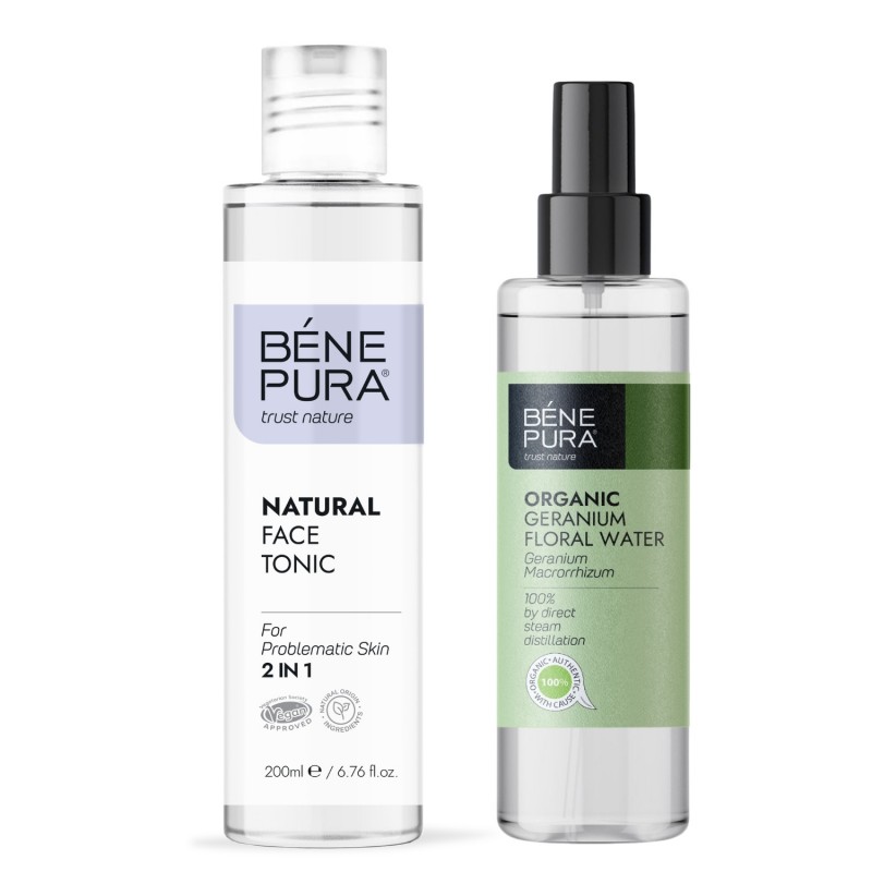 Tônico Facial para pele problemática e Bio Gerânio Água floral - GMC