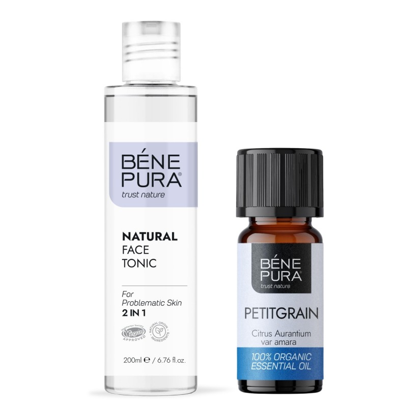 Tônico Facial para pele problemática e Bio Petitgrain Óleo essencial - Produtos para comparar