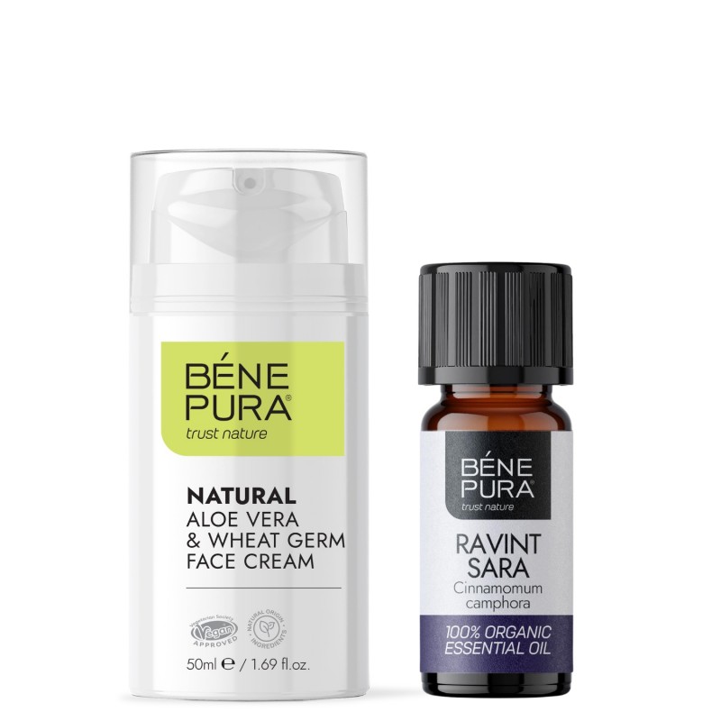 Creme Facial Aloe Vera e Bio Ravintsara Óleo essencial - GMC