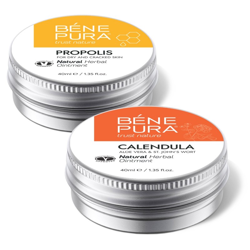 Pomada para Coceira com 30% Propolis e Pomada para Queimaduras e Feridas com Calêndula, Aloe Vera e Erva de São João - GMC