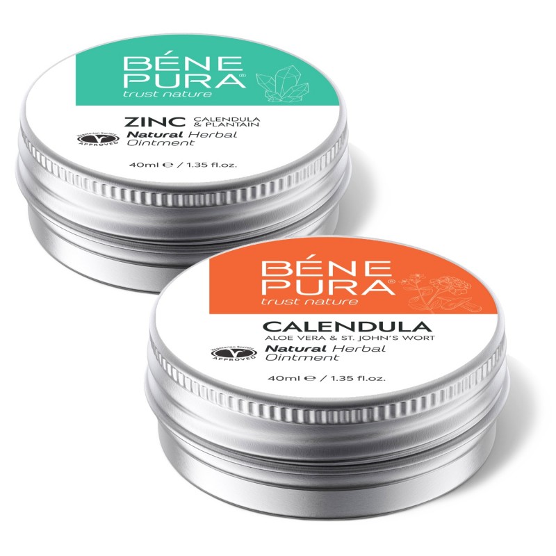 Pomada para Coceira com Óxido de Zinco e Pomada para Queimaduras e Feridas com Calêndula, Aloe Vera e Erva de São João - GMC