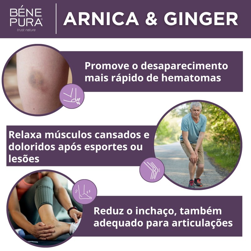 3x Pomada para Contusões e Musculos com Arnica e Gengibre - 40ml