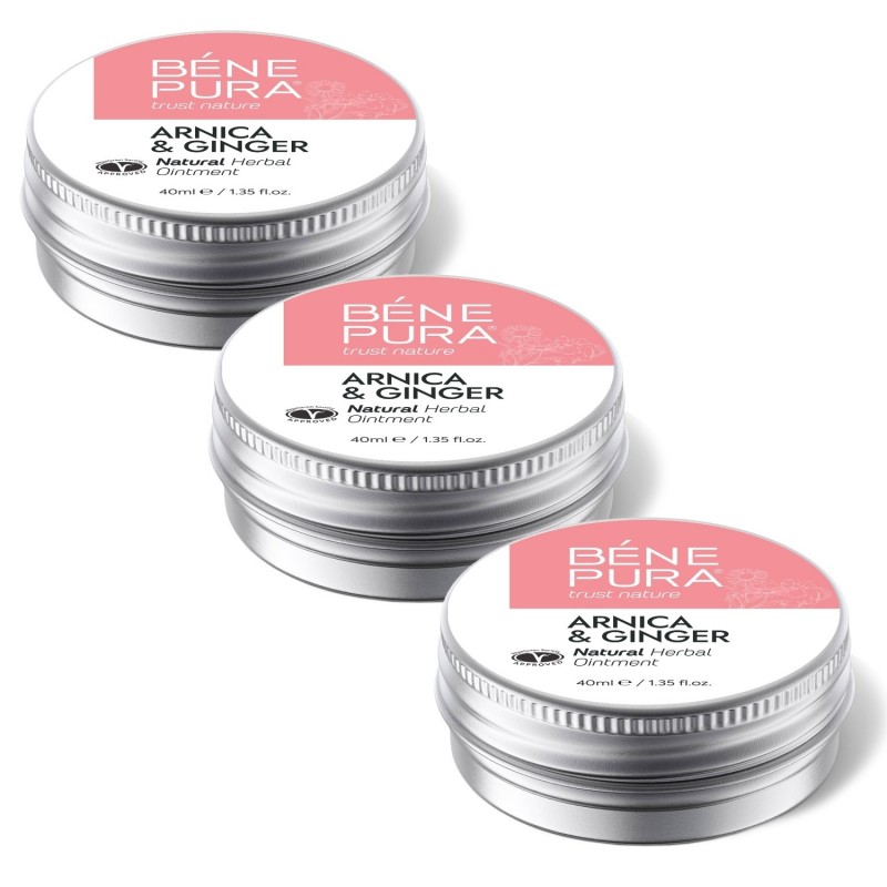 3x Pomada para Contusões e Musculos com Arnica e Gengibre - 40ml - Pomadas para hematomas
