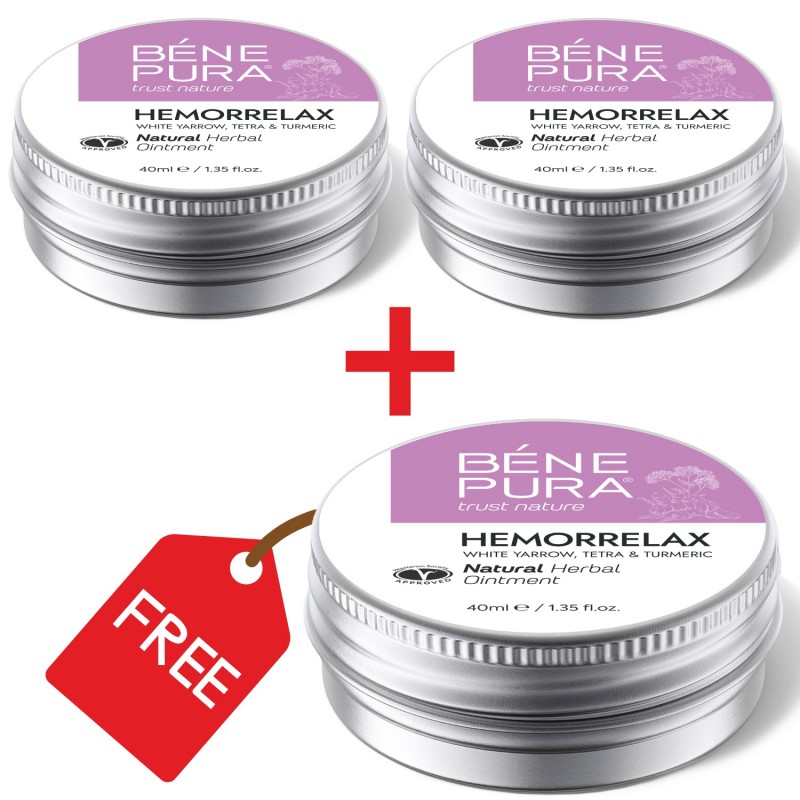 3x Pomada para Hemorróidas com Mil-folhas Brancas, Tetra e Cúrcuma - 40ml - 