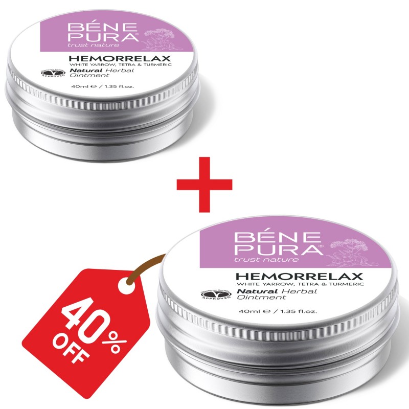 2x Pomada para Hemorróidas com Mil-folhas Brancas, Tetra e Cúrcuma - 40ml - 