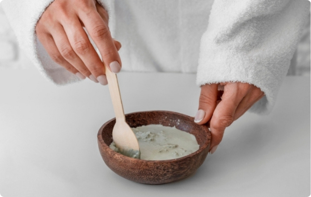 Como aditivo para máscaras faciais de argila