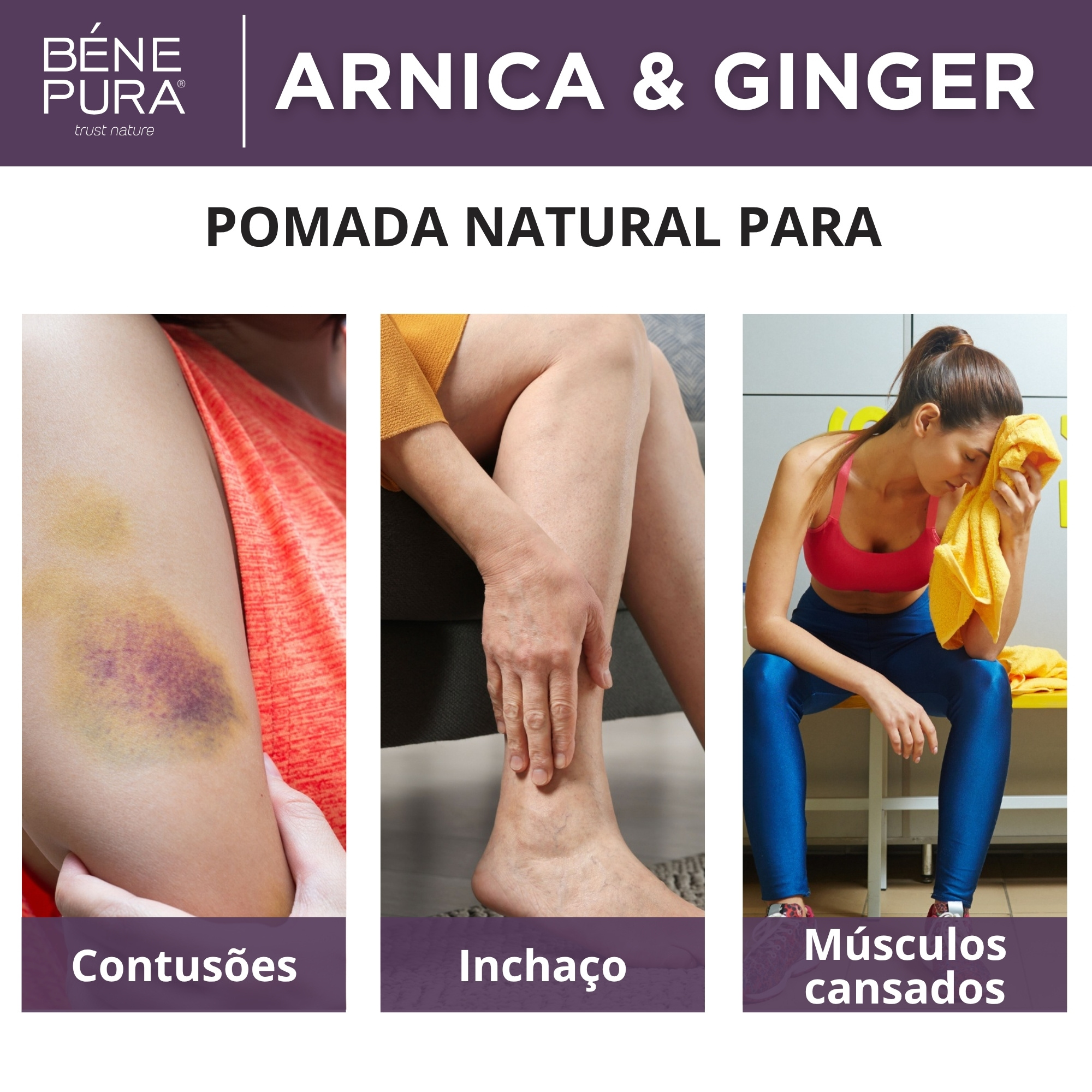 Pomada para Contusões e Musculos com Arnica e Gengibre - 40ml