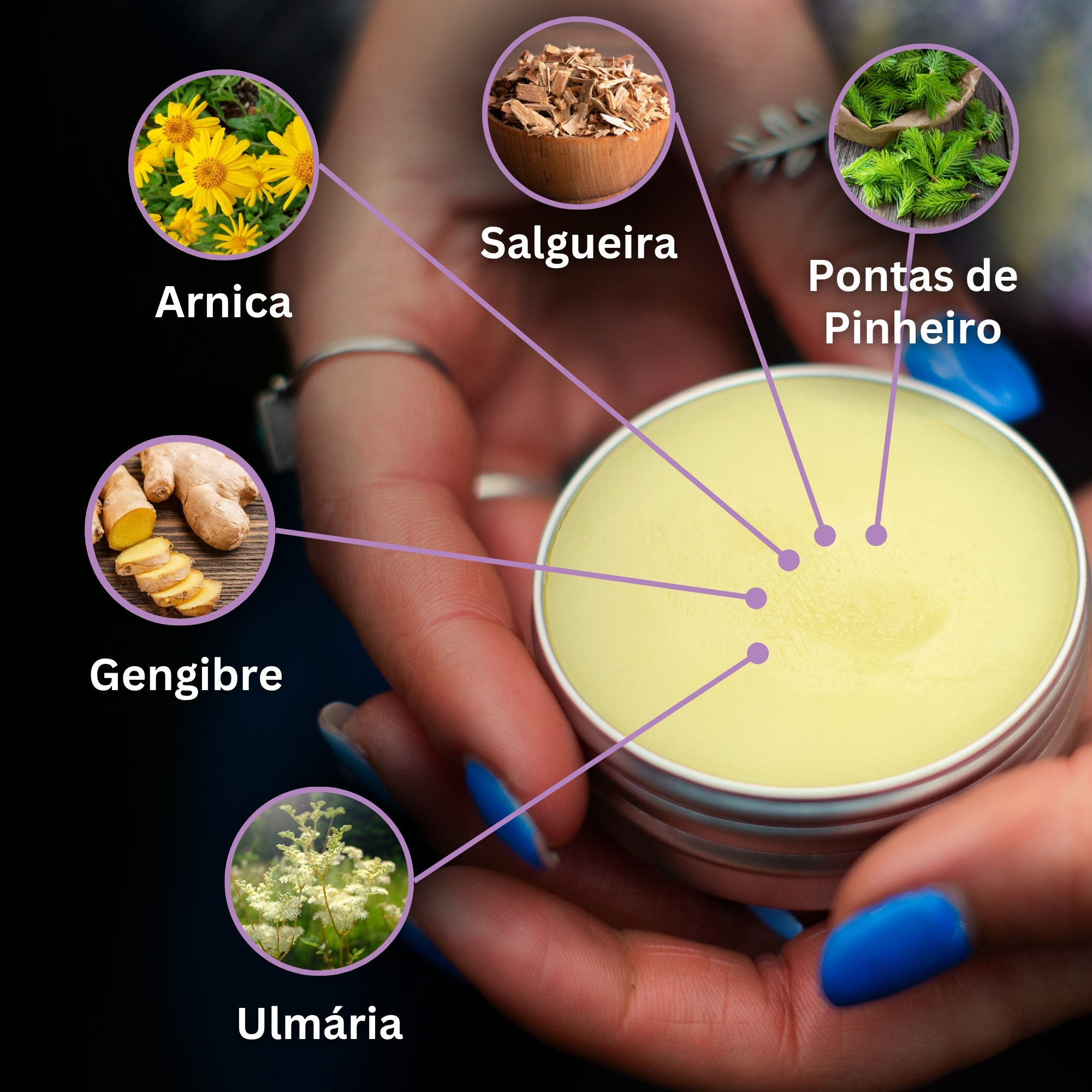 Pomada para Contusões e Musculos com Arnica e Gengibre - 40ml